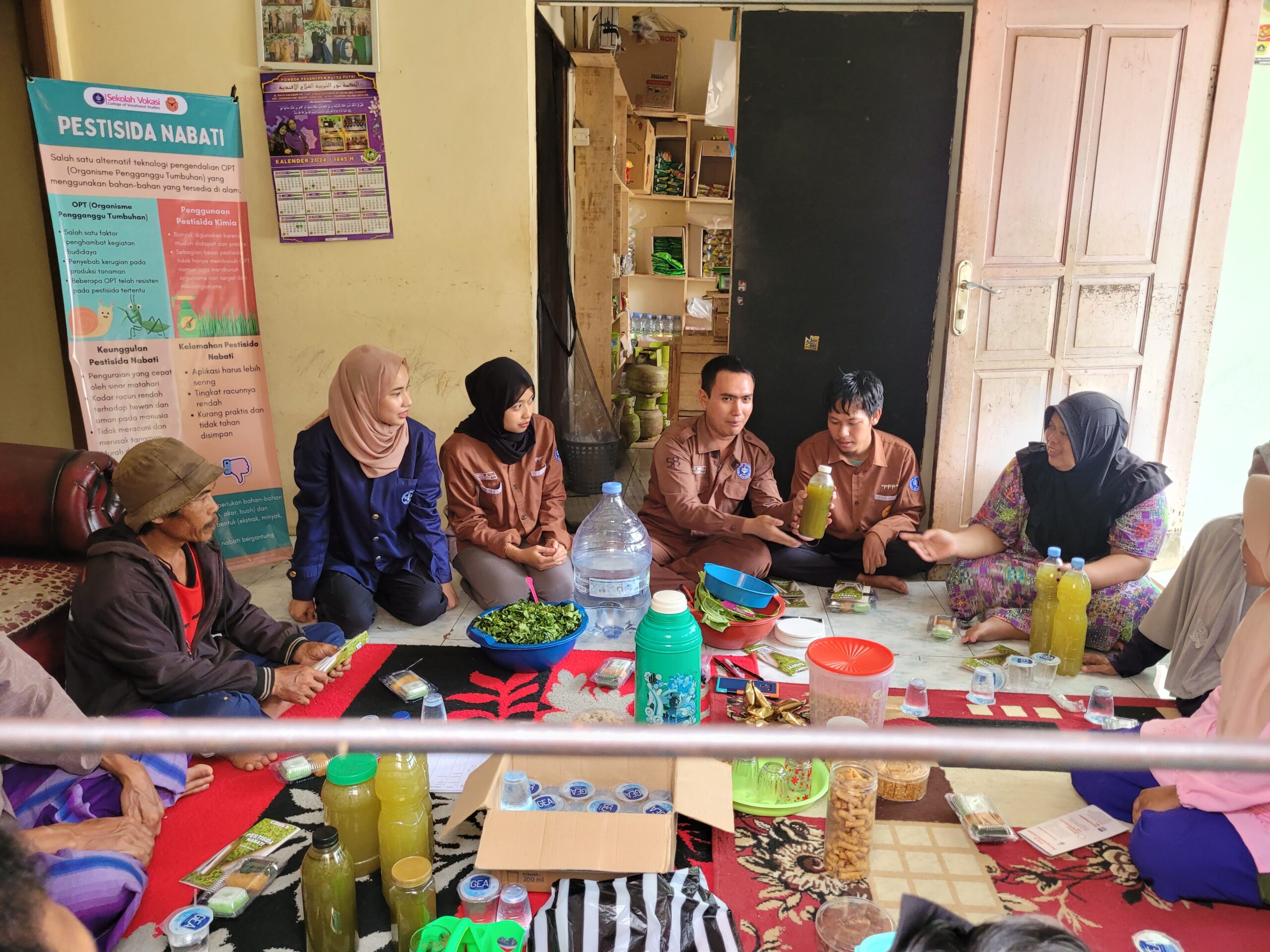 Mahasiswa Prodi Teknologi Produksi dan Pengembangan Masyarakat Pertanian IPB Bantu Petani Banjarsari Manfaatkan Daun Pepaya sebagai Pestisida Nabati